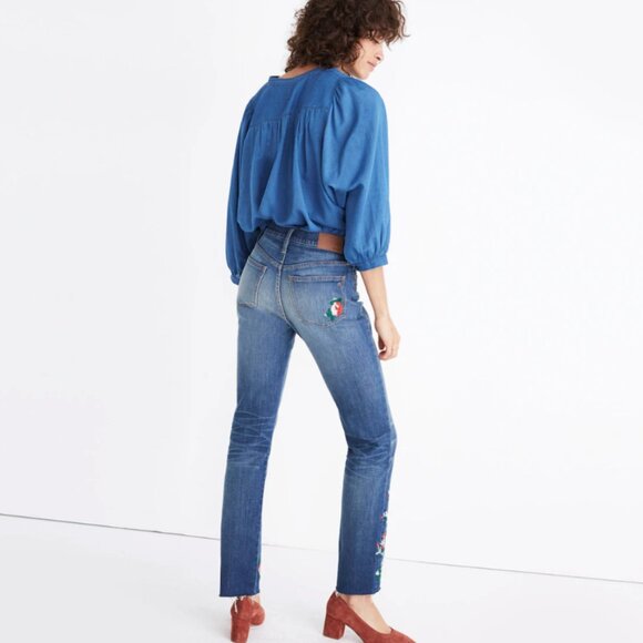 Madewell High-Rise Slim Boyjean - Embroidered Edition-Sz. 26 - Picture 14 of 15